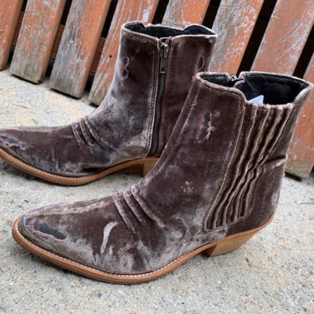 Free People Barbary Destroyed Boot in Champagne - Size 38 - Picture 3 of 7